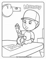 Coloring Handy Manny Pages Sheets Disney Cartoons Hamtaro Piglet sketch template
