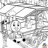 Coloring Thomas Pages Halloween Printable Truck Train Tank Engine Tonka Station Kids Drawing Toy Color Tunnel Garbage Clipart Friends Loader sketch template