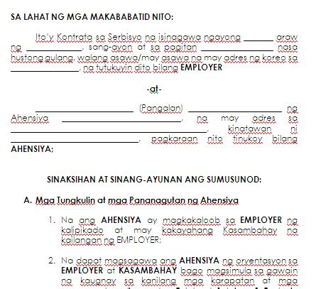 contract tagalog sample