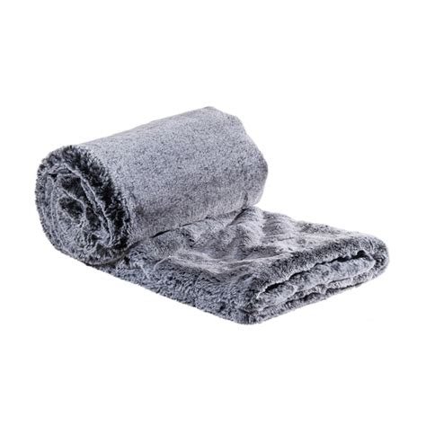 shop grey faux fur throw blanket overstock
