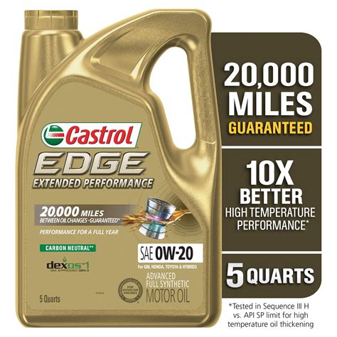 castrol edge extended performance   advanced full synthetic motor oil  quarts walmartcom