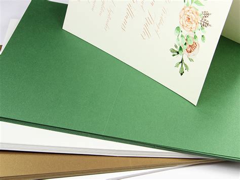 folded invitations custom printed  blank cards