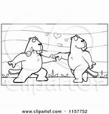 Beaver Outdoors Dancing Couple Clipart Cartoon Cory Thoman Outlined Coloring Vector 2021 sketch template