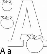 Coloring Pages Letter Apple Letters Preschool Painting Other Click sketch template