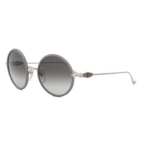 chrome hearts ovaryeasy sunglasses antique silver argent remy leather grey lens ebay