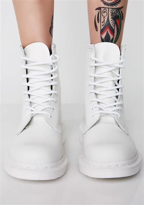 dr martens white  mono boots dolls kill