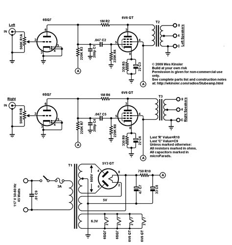 tube audio amplifier schematic