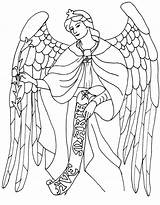 Archangel Ange Archangels Engel Azcoloring Insertion sketch template