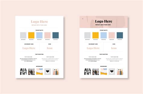 brand style sheet guide template  options md creative agency