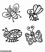 Bugs Insect Bug Four Insects Coloringpages sketch template