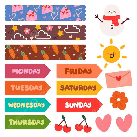 planner stickers diary vector hd images cute planner sticker  diary