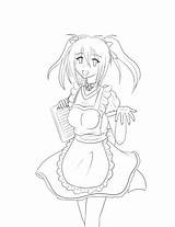 Maid Foxy Pigtails sketch template