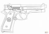 Ausmalbilder Beretta Pistol Pistole Ausmalbild sketch template
