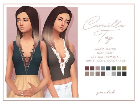 sims  mm cc maxis match tank top  lace  neck sims  maxis