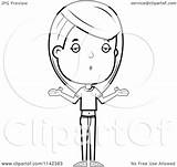 Girl Careless Teenage Shrugging Adolescent Clipart Cartoon Cory Thoman Outlined Coloring Vector 2021 sketch template