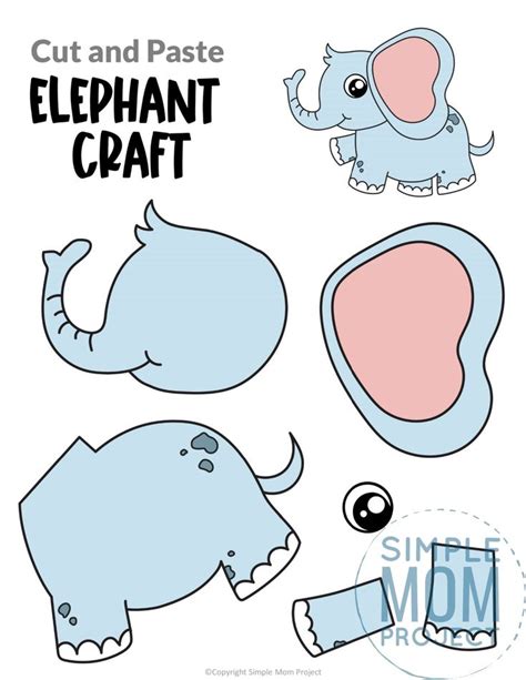 printable elephant craft template elephant crafts safari animal