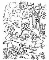 Picnic Coloring Playing Pages Children Family Kids Outline Clipart Three Drawing Park Blanket Friends Getdrawings Color Getcolorings Printable Netart Benson sketch template