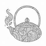 Coloring Teapot Tea Abstract Pages Pdf Open Print Click sketch template