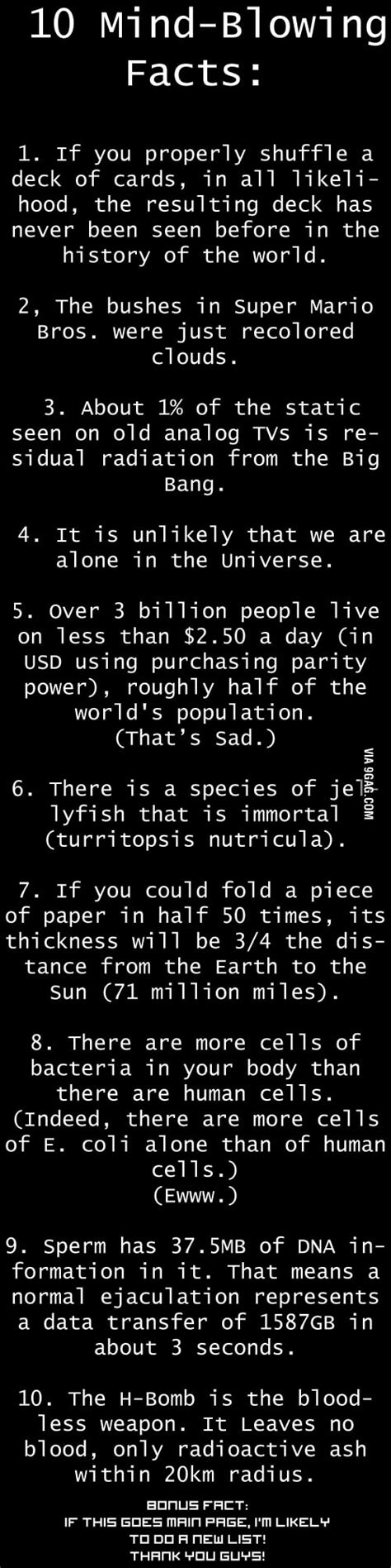 10 Mind Blowing Facts 9gag