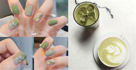 matcha green tea nails    social media