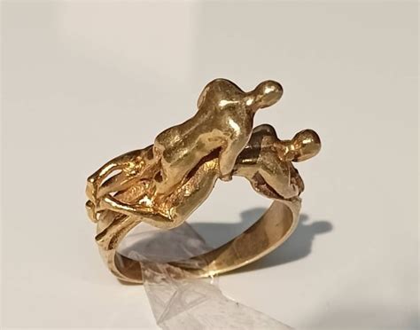 nude couple missionary position brass ringlove etsy