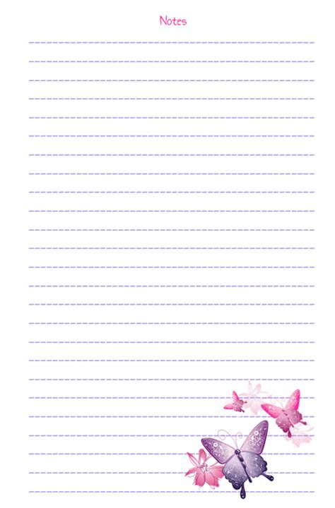 cute printable notebook paper    printable