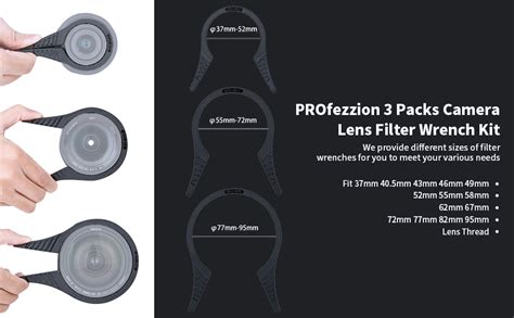 profezzion filter wrench  mm camera lenses filter removal kit uv cpl  photography effect