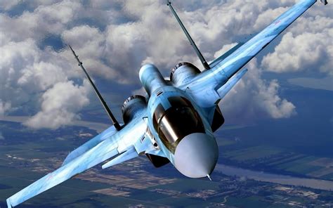hd aircraft su  clouds flying fighter jet jets military russian