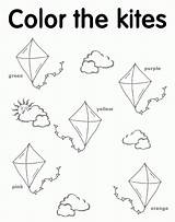 Coloring Kite Worksheets Pages Preschool Kites Kindergarten Colors Printables Color Flying Spring English Yahoo Search Sheets Results Az Rocks Math sketch template