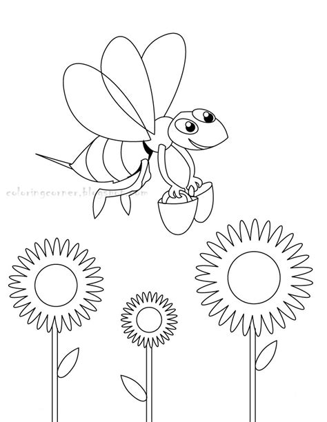 honey bee coloring page printable high resolution