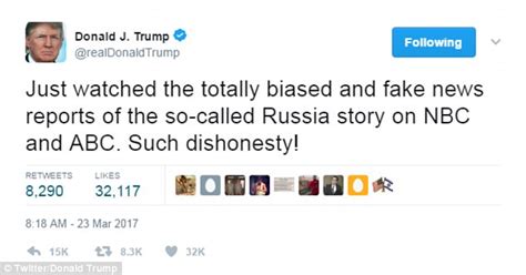 trump calls nbc and abc totally biased and fake news daily mail online