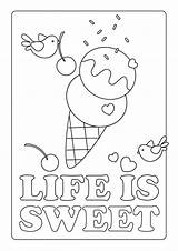 Coloring Summer Pages Ice Cream Kids sketch template