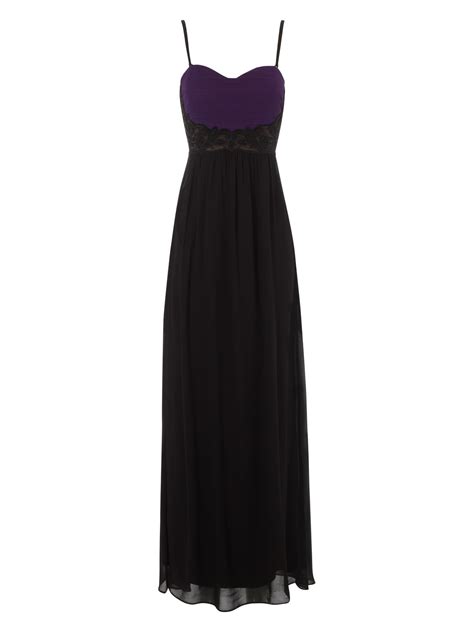 Jane Norman Colour Block Deco Maxi Dress In Black Lyst