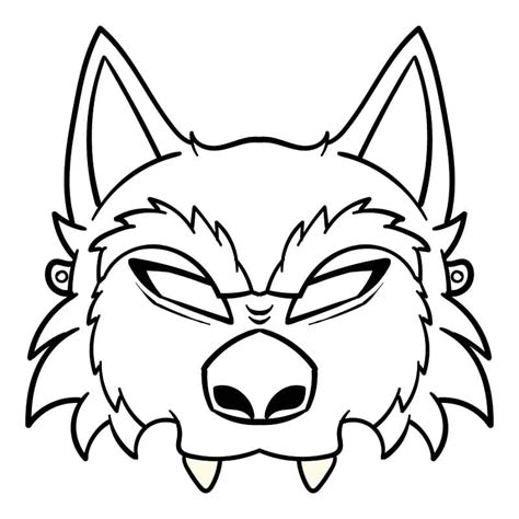 halloween wolf mask coloring page  print  color