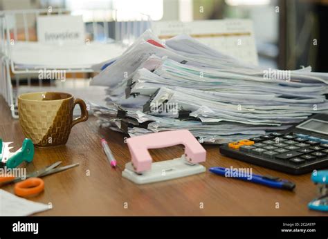 desk papers stacks  res stock photography  images alamy