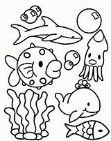 Pages Coloring Sea Cut Colouring Creatures Clipart Kids Printable Cute Library sketch template