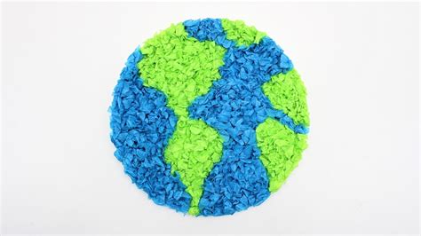 paper plate earth craft  crumpled tissue paper  craft  home