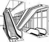 Escalator Clipart Drawing Coloring Clipground Getcolorings Getdrawings Template Sketch sketch template
