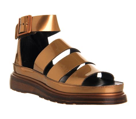 lyst dr martens shore clarissa chunky strap sandal  metallic