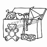 Toy Clipart Toys Box Chest Coloring Clip Clipartmag Pages Picking sketch template