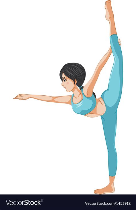 A Girl Stretching Her Body Royalty Free Vector Image