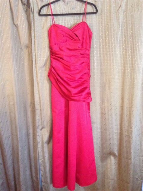 Davids Bridal Gown Candy Apple Red Bridesmaids Formal Dress Size 6 Ebay
