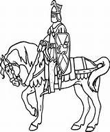 Cavaleiro Koniu Rycerz Kolorowanki Ritter Kolorowanka Chevalier Rycerze Mittelalter Druku Pferde Dzieci Horseback Kategorii sketch template