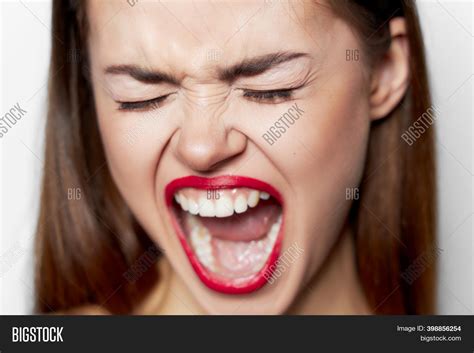 woman wide open mouth image photo  trial bigstock