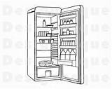 Refrigerator Kitchen sketch template