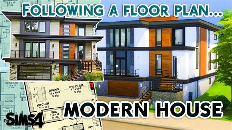 floor plan   modern house  sims  speed build youtube