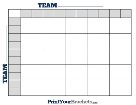 printable  square football grid template