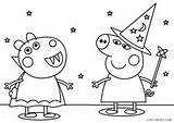 Peppa Pig Coloring Pages Halloween Printable sketch template