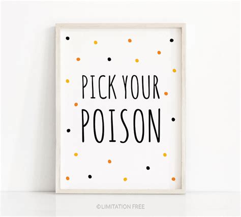 pick  poison sign  halloween printable sign etsy