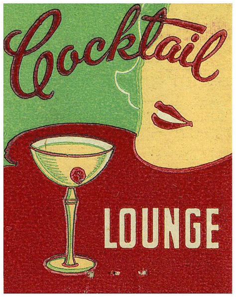Cocktail Lounge Matchbook Art Vintage Posters Vintage Cocktails